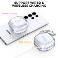 Diamond Protective Case Suitable for Samsung Galaxy Buds 2 Pro Buds Live Wireless Earbuds Case Water Ripple Pattern PC Cover with Keychain Earphone Accessories. 