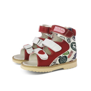 Ortoluckland Kids Sandals: Cute Pattern Leather Shoes for 2-3 Year Old Girls