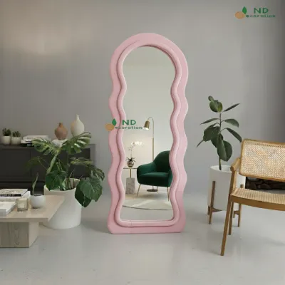 Standing Mirror Full Body Aesthetic Wavy Arch Dekorasi Ruang
