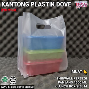 50PCS Softhandle Bag 30x40 muat Box Donat isi 6 / Plastik Dove untuk Nasi Box 22x22