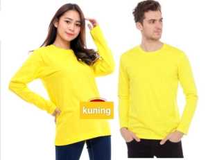 ( BISA COD ) Kaos Polos Panjang Soft Katun Combed 30s Kuning / Kaos Polos Premium Pria Wanita - Kaos Oblong Panjang Soft Katun Combed 30s / Kaos Polos Panjang Katun Kuning / Kaos Polos Panjang Warna warni Kuning