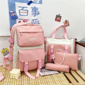 4 in 1 Backpack For Student School Bag For Girls Waterproof Bagpack Set Cute Bag For School 28X42X13 CM