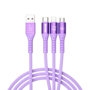 (66W) 100% Authentic Sanrio Hello Kitty Cable 3 in 1 Charging Cable Kuromi USB Cable Type C Lightning Cable Melody Micro USB Cable Fast Charging for iOS and Android Smartphone Accessories hellokitty AQ2 Cinnamoroll