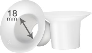 18mm Silicone Flange Inserts Compatible with for Spectra S1/S2 Medela Bellababy Elvie Paruu R12 P10 Momcozy S9 S10 S12 Pro Freemie Breast Pump Shield Reduce 27-28mm Tunnel to 18mm 2pcs