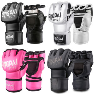 Kick Boxing GlovesFingerless MMA Fighting Half Mitts Punching Heavy Bag with Paddding Gloves for Kickboxing Sparring Muay Thai