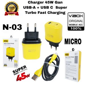 GaN 45W Fast Charge Charger Dual Port Fast Charging QC 3/4 PPS 2.0 PD Max 45W