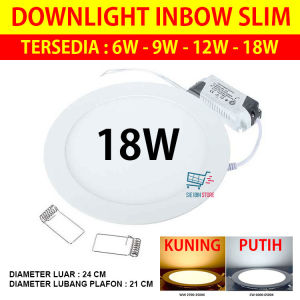 Lampu Downlight LED Panel 18W Putih 18 W Watt 18Watt Tipis Bulat Inbow