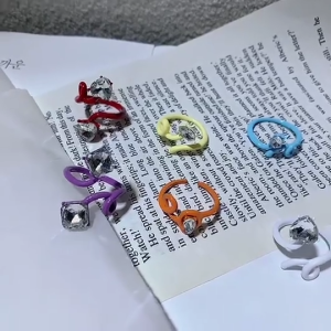 Nhẫn có thể điều chỉnh trái tim tinh tế Nhẫn dạng hở trái tim nhẫn đeo tay hợp kim kết cấu thích hợp cho đám cưới và các bên mặc