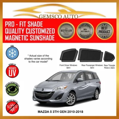 Mazda 5 3rd Gen 2010 - 2020 ( 6 / 7 pcs) Car Magnetic Sunshade