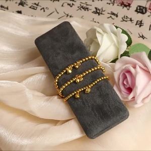 Gold Store Same Style Sand Gold Two Lives Love Lotus Bracelet Strong Color Retention New Chinese Style Versatile Light Luxury Layered Bracelet for Women