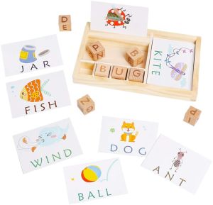 MATCHING LETTER SPELLING AND LEARNING GAME WITH WORDS FLASH CARD ALPHABET ABC LEARNING EDUCATIONAL MONTESSORI PUZZLE GIFT FOR PRESCHOOL KINDERGARTEN LIDS BOYS AND GIRLS 3 YEARS OLD AND ABOVE