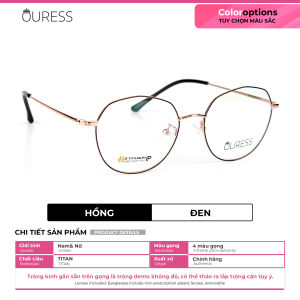 Gọng kính titanium 1057 thời trang nam nữ siêu nhẹ siêu bền OURESS