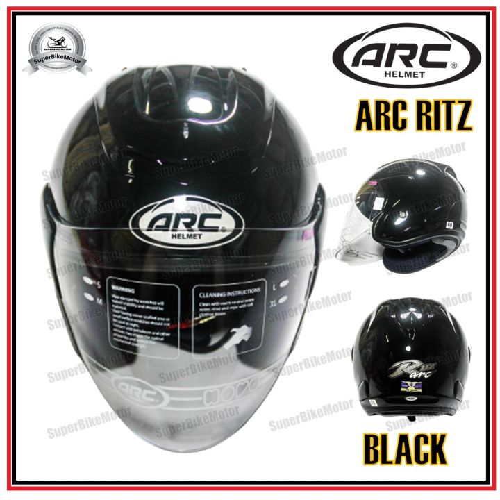 ARC Ritz Helmet Black Modern Elegant Rider Helmet Visor Included
