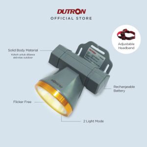 DUTRON SenterKepala 7 Watt LED Apex Beam Rechargeable Lampu senter Head Lamp