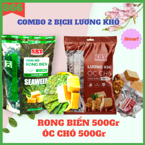 Combo 2 bịch lương khô (500gr/1 bịch) RONG BIỂN - ÓC CHÓ thương hiệu SBT