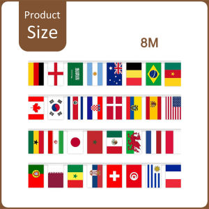 ธง 32 ประเทศ ธงนานาประเทศทั่วโลก ธงราวบอลโลก  ธงแขวน ธงประดับ ธงต่างประเทศ โลก World Cup Qatar ธงผ้า