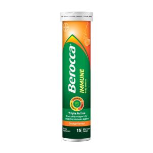 BAYER Berocca Energy / Immune Triple Action Multivitamin & Minerals Effervescent 15 Tablets