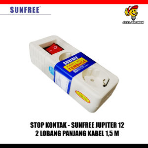 Stop Kontak Sunfree Jupiter 2/3/4/5 Lubang 15 Meter Kabel Asli Tembaga