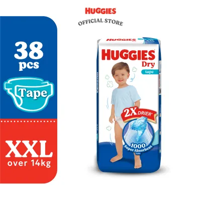 Huggies Dry Tape Diapers XXL38 (1 Pack) - Fastest Absorbing Baby Diaper