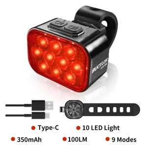 2026 BUCKLOS Bike Headlight Taillight USB Rechargeable Set Bicycle Front Rear Lamp LED Cycling Tail Lights MTB Light Accessories