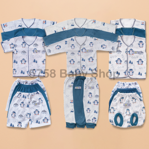 Paket 18pcs Setelan Baju Bayi Celana Bayi Baru Lahir Gift Set Baby Serian Abu POKA ZPH13