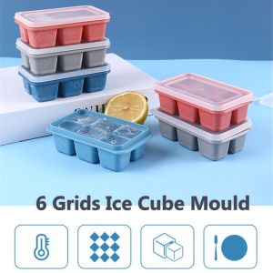 MISSUP Bar Tools Summer Soft Silicone Mold Fast Cool Gadget DIY With Lid Ice Cube Maker Drink Cooling 6 Grids Ice Mould