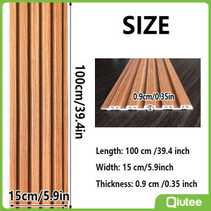 100*15cm Solid Wood Panel Board Grille Design TV Background Wall Decor Fluted Panel Home Decoration