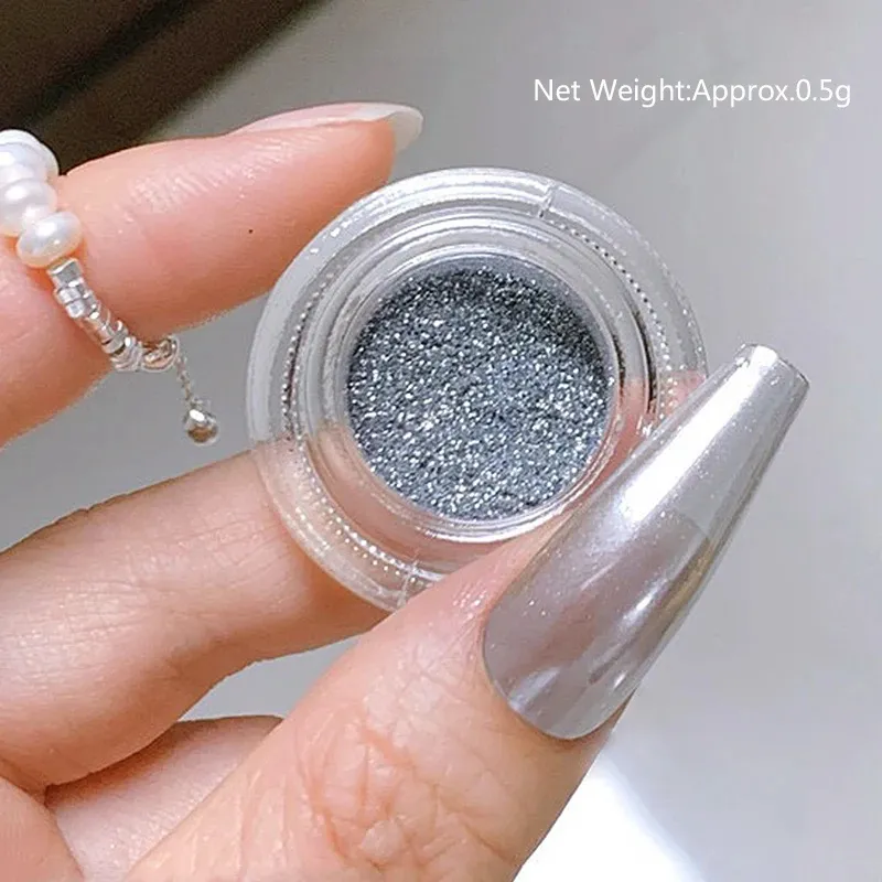 0.5g/Box Aurora Iridescent Nail Powder Glitter Rub on Pearl Mirror