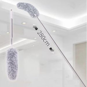 Home Dust Cleaner Long Handle Cleaning Brush 280CM Feather Duster Telescopic Microfiber Duster Brush Gap Clean Fur Hair Sweeping Dusty Magic Microfibre Duster Gap-Duster Cleaner Broom