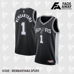 JERSEY BASKET WEMBANYAMA #1 SPURS HITAM