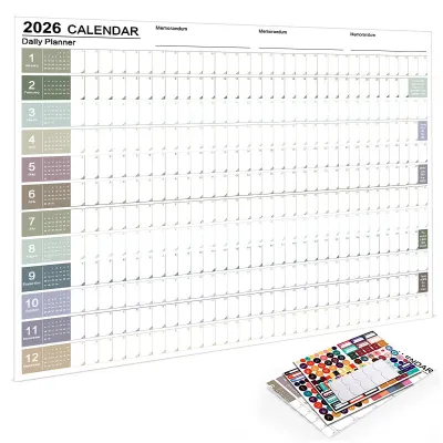 【Wangbokang】2026 ปฏิทินตั้งโต๊ะ ปฏิทินแขวนผนัง ปฏิทินใจเย็น วันหยุด วันพระ วันสำคัญ ภาพรวมตลอดทั้งปี