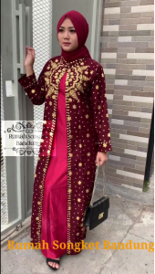 (BISA COD) SYAHRINI GAMIS MOTIF SONGKET PRINTING BUKAN TENUN YA CEWEK SAJA GAMIS CANTIK GAMIS MEWAH BATIK JUPRI( ADA COUPLE DAN SERAGAM DI FOTO PRODUK LAINNYA YA) GALLERYKEBAYA RUMAH SONGKET BANDUNG