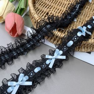 BETTERFORM Nơ Váy xếp ly Ruy băng viền ren Vải thủ công 1 yard Ruy băng ren hoa Phụ kiện tóc Thủ công may vá