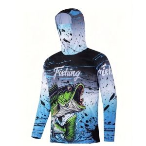 CLARO Hooded Design Fishing Shirt Hoodie UV Protection Performance Jersey Outdoor Clothing Summer Weight Hooded Fishing Clothes Outdoor Fishing