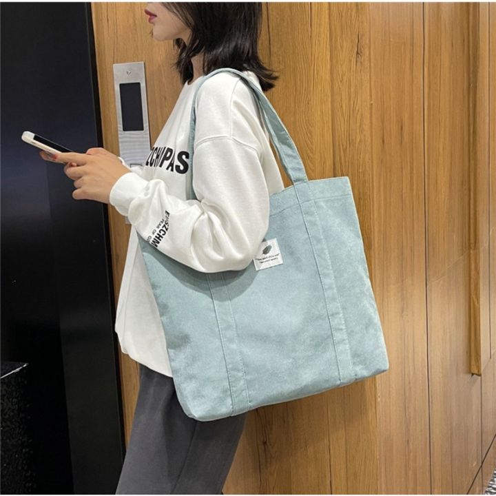 Q&P Korean New Fashion Canvas Tote Bag Canvas Shoulder Bags Simple ...