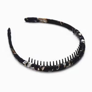 Korean Cloth Women Hair Hoop With Teeth Non-slip Makeup Headband Hairpin Hair Comb For Kids Student Girl