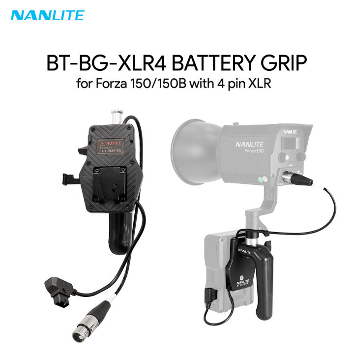 Nanlite BTBGXLR4 VMount Battery Grip for Forza 150/150B with 4 pin