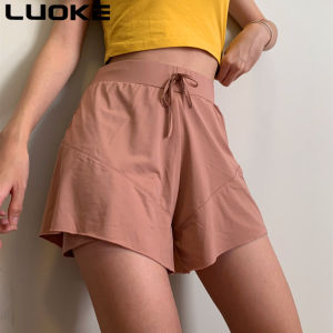 LUOKE Yoga Pants for Women Sport Shorts Women 2 In 1 Plus Size Yoga Suit for Women Elastic Fitness Sport Short Pants Women Wear Running Shorts Pants Quick Dry High Elasticity Double Layer