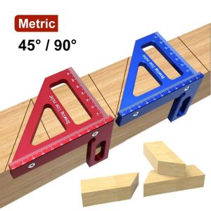 MUKANG 45/90 Degree Woodworking Square Protractor High Precision 3D Multi Angle Woodworking Ruler Utility Tool Aluminum Alloy Miter Triangle Ruler Engineer