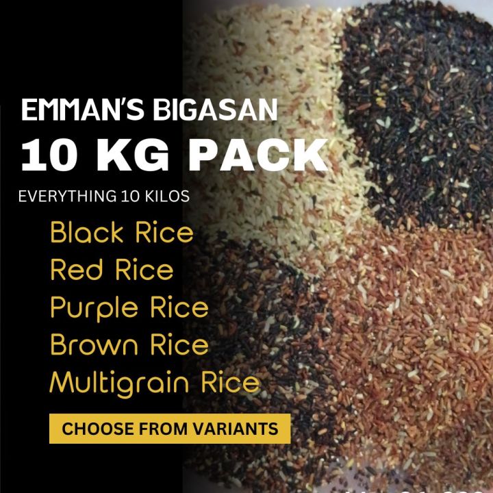 10 KILOS Multigrain Rice, Black Rice, Red Rice, Brown Rice, Purple Rice ...