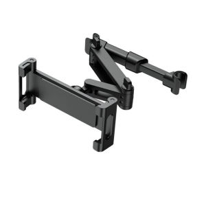 TKC28 Headrest Mounting Car Headrest Tablet Holder Telescopic Bracket Car Rear Pillow Phone Holder Hollow Adjustable Car Back Seat Stand 4-15 Inch Tablet/Phone