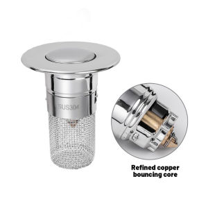 Stainless Steel Sink Floor Drain Filter 8mm Depth Washbasin Plug Anti Odor Pop-Up Bounce