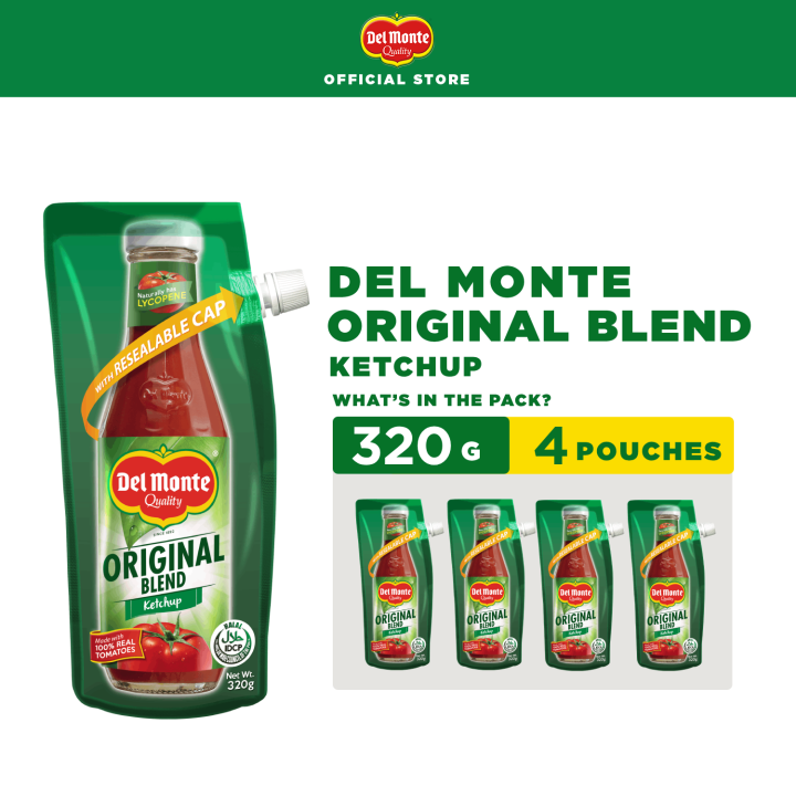 DEL MONTE Original Blend Ketchup with No Preservatives - 320g Pouch x4 ...