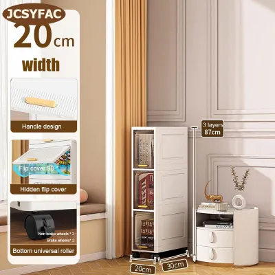 JCSYFAC Foldable Storage Cabinet Bathroom Organizer Slim Cabinet Organizer Rack Pantry Cabinet Storage