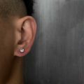 Premium Stainless Steel Plated Double Diamond Stud Earrings - Stylish Minimalistic Design, Excellent Craftsmanship, Multiple Sizes - European and American Style. 