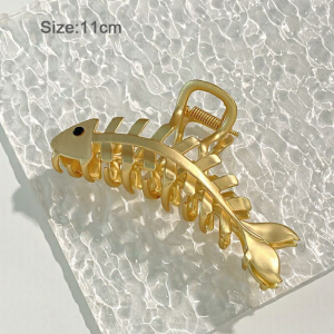 Korean Style Hair Clips for Women Pearl Fishtail Hair Clip Rhinestone Geometric Hair Pin Gold Metal Hair Claw Clip Fashion Hair Accessories for Girl