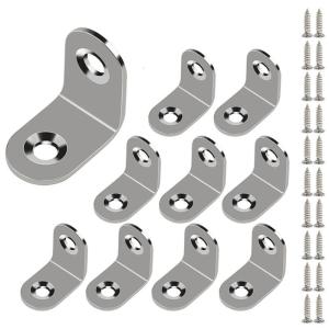 10pcs/set Stainless Steel L Brackets set for Wood Corner Brace Set with Screws Multiple Size for Furniture Fixation