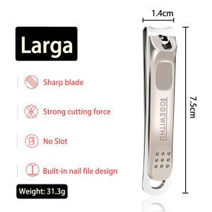 TOGEWITHU Nail Clippers Anti-splash Fingernail Toenail Cutter Manicure Tools Detachable Nail Trimmer with Nail File