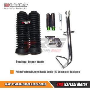 Paket Peninggi Shock Sonic 150R Bagian Depan dan Belakang TRG Variasi Tinggi 10 cm dan 7 cm