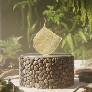 KB Găng Tay Tắm Xơ Mướp Tự Nhiên KB Ecolife – An Toàn Hiệu Quả Tẩy Da Chết Làm Sạch Sâu - 1 Mặt Xơ